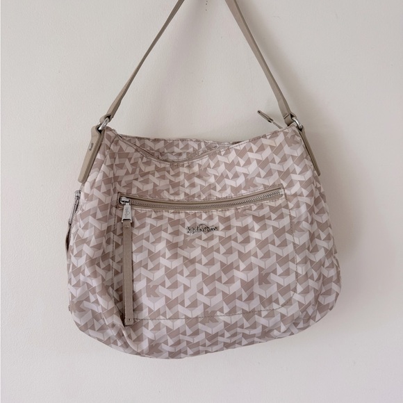 Kipling Sadie Beige Printed Hobo Expandable Handbag - Picture 2 of 12